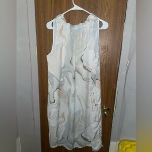 Multi-color white, brown, and grey casual dress.